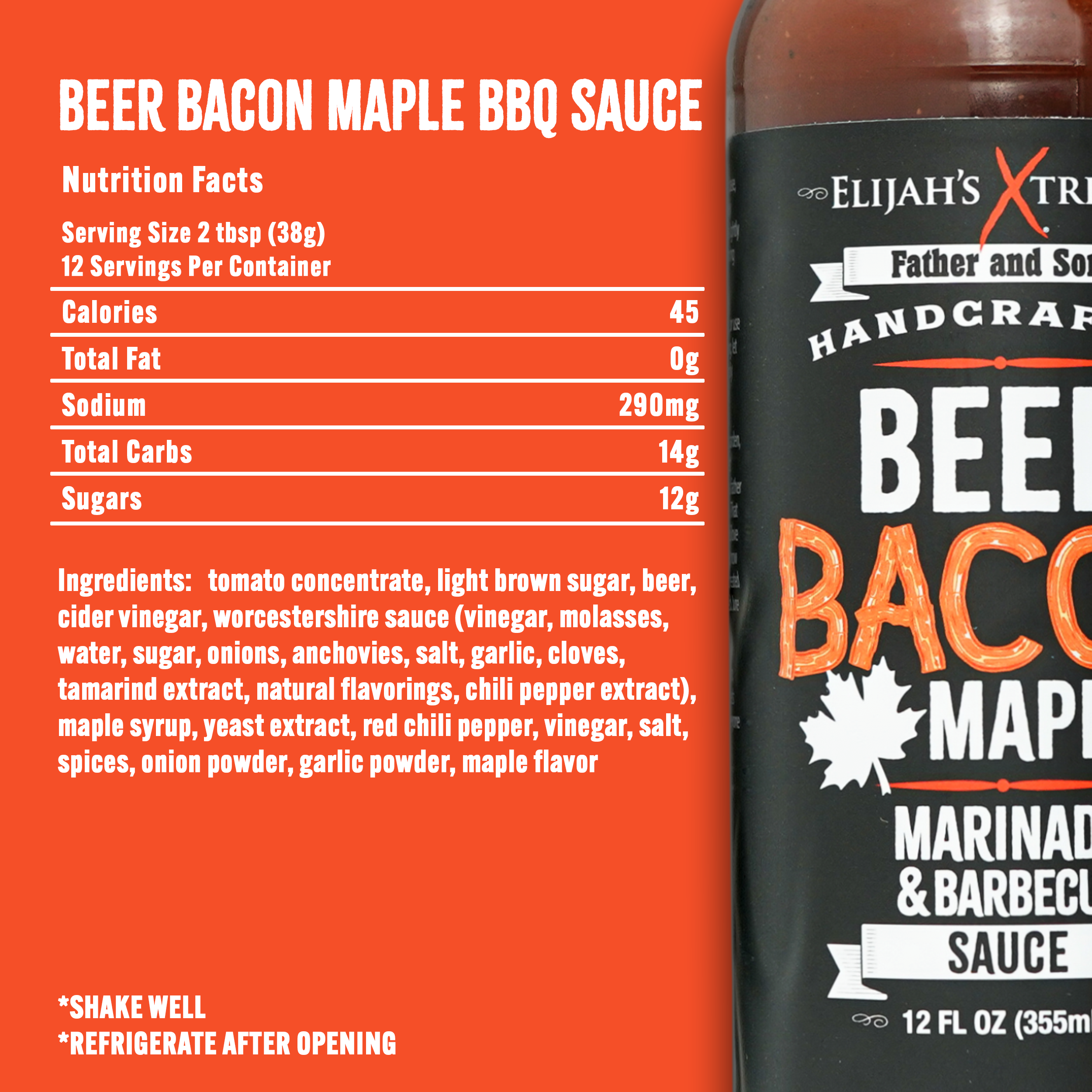 Beer Bacon Maple BBQ Sauce & Marinade Net 15.6oz