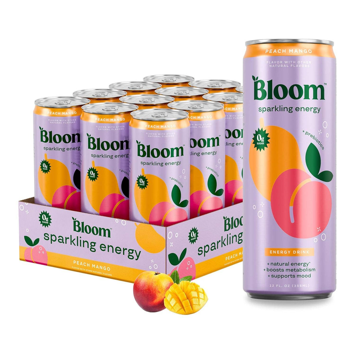 Bloom Sparkling Energy Drink, 12oz
